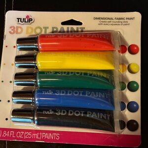 Tulip 3D Dot Paint Set - Red, Yellow, Green, Blue, Black